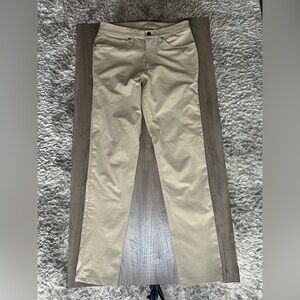Lululemon ABC Slim-fit Pants Sz 28x31 *khaki* small Knick on front**